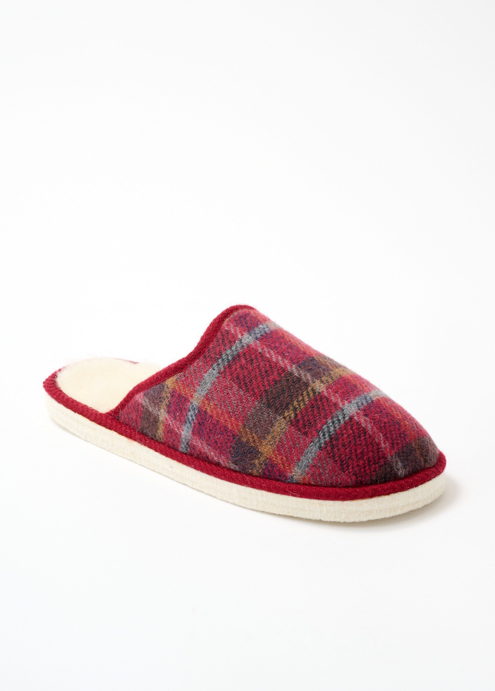 Pantofole sabot miste in tessuto tartan