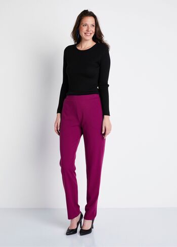 Pantalon droit taille élastiquée maille crêpe 5