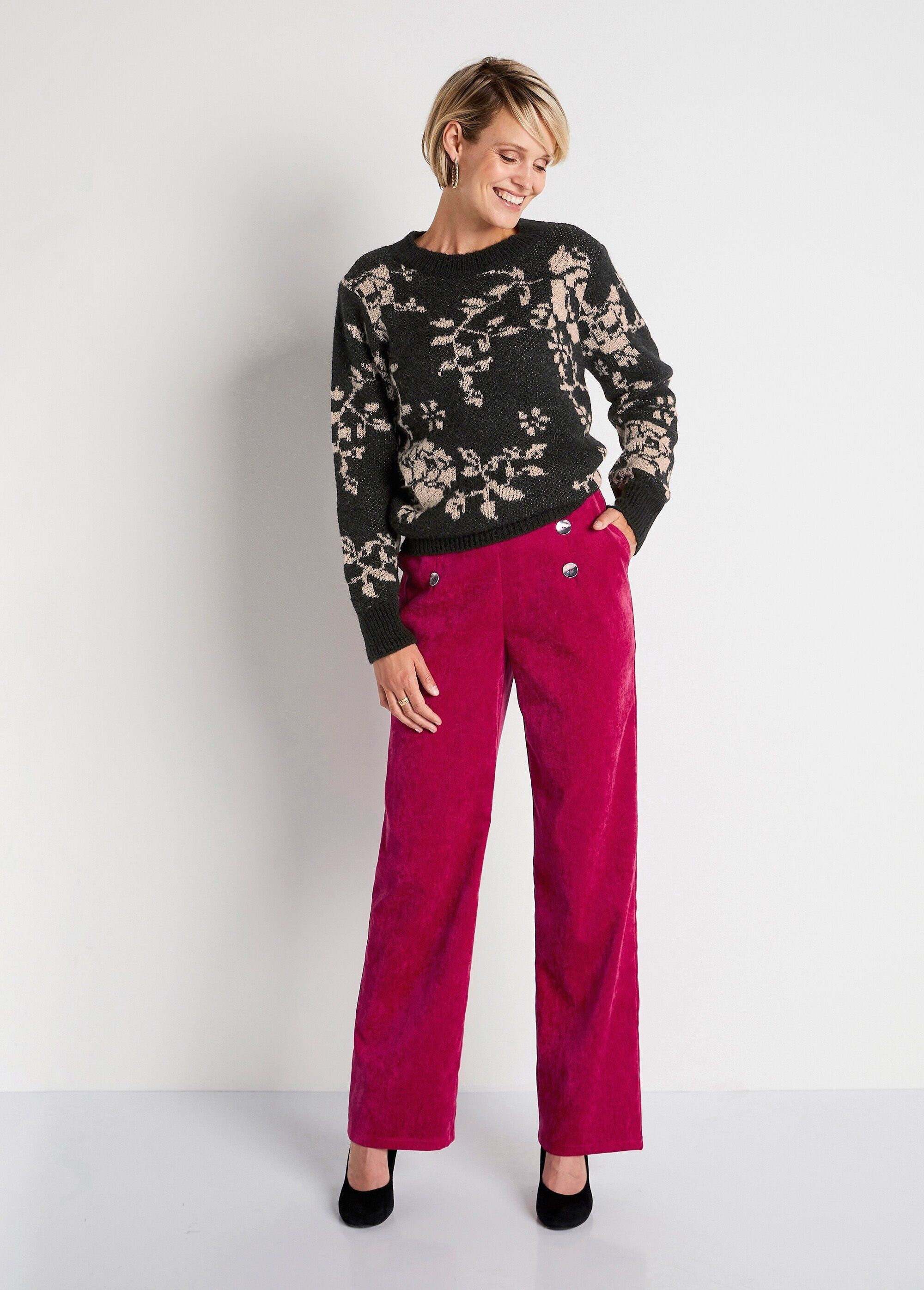 Maglia corta jacquard floreale