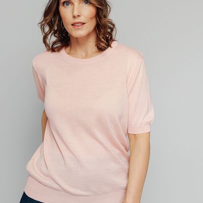 Maglia in lana merino a maniche corte