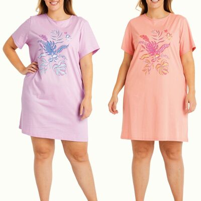 Patterned cotton nightgown - set of 2
