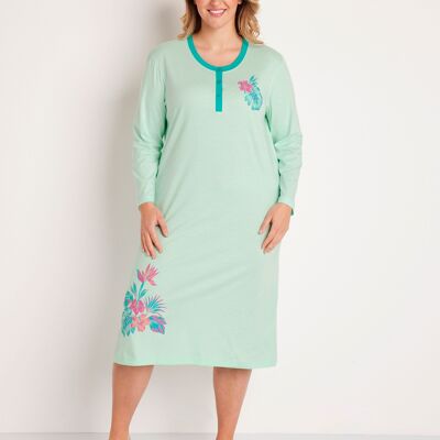 Plain cotton nightgown with pattern