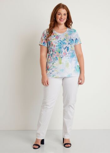 T-shirt court floral graphique 4