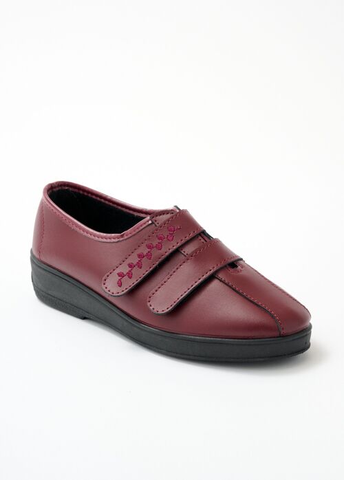 Derbies grande largeur scratchés cuir brodés