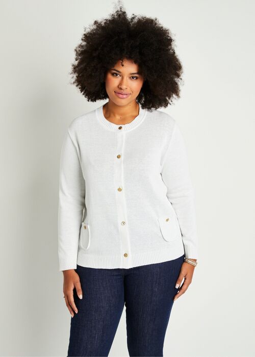 Gilet cardigan court boutonné