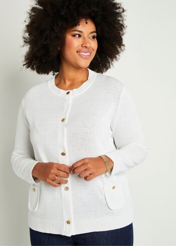 Gilet cardigan court boutonné 3