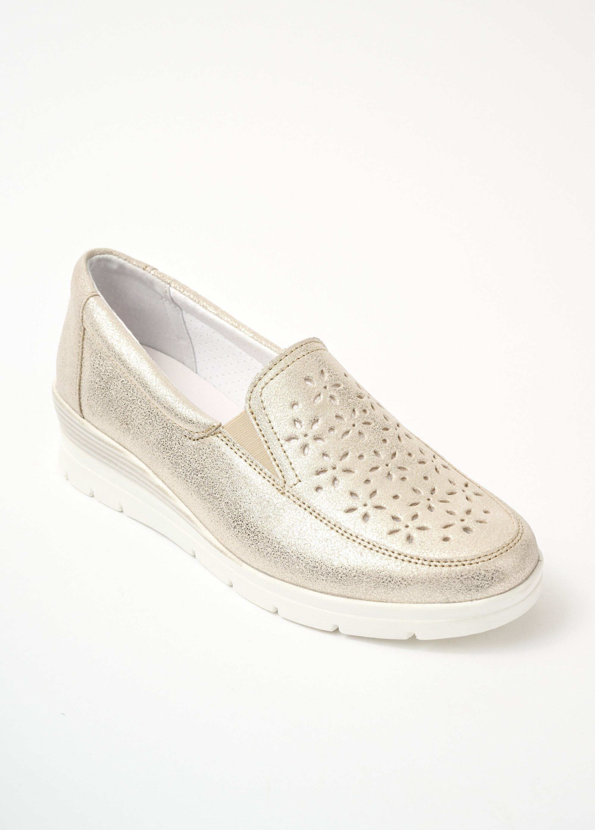 Mocassins grande largeur cuir brillant