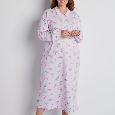 Long printed cotton nightgown