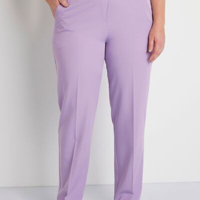 Semi-elasticated waist straight pants 4247