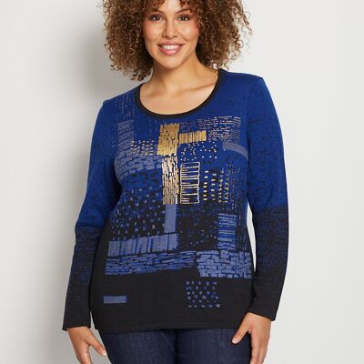 Pull maille jacquard graphique