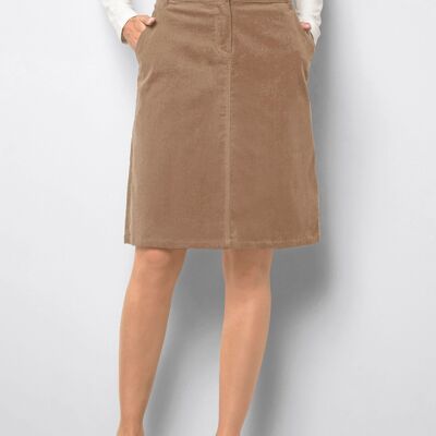 Short straight skirt in milleraies velvet
