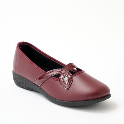 Comfort wide leather crossed ballerinas