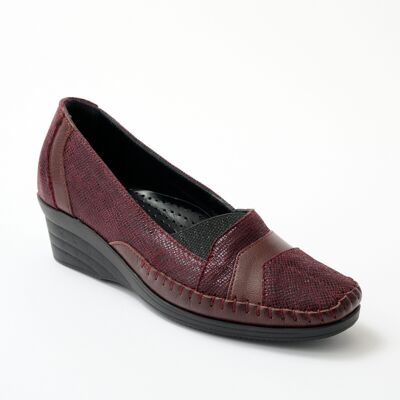 Bi-material leather moccasin 5201