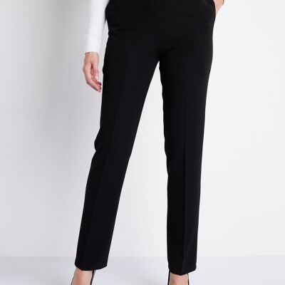 Straight pants with semi-elasticated waist and flat stomach