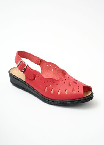 Sandales compensées largeur confort cuir