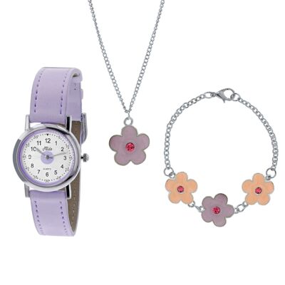 Girls Watch Set For Kids, Girls Gifts, Flower Watch, Necklace, Bracelet