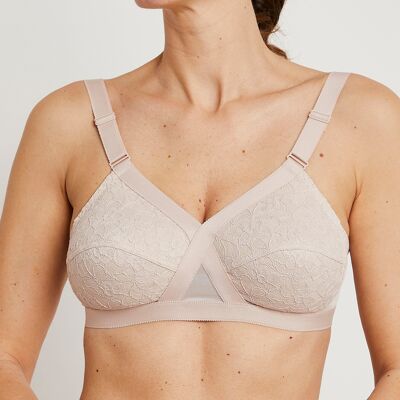 Non-wired crossover bra - set of 2 - Nude
