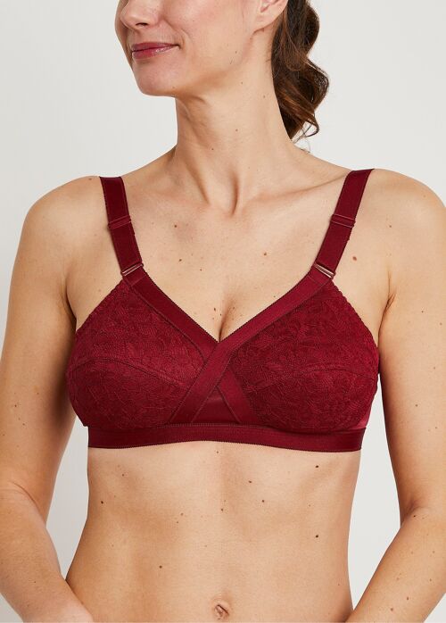 Soutien-gorge sans armatures croisé - lot de 2 - Carmin