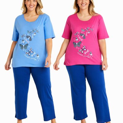 Patterned cotton pajamas - set of 2