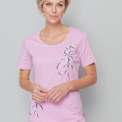 Long embroidered t-shirt