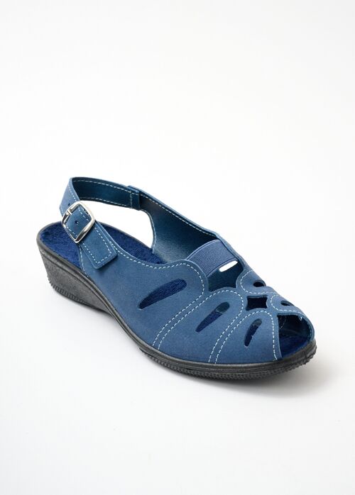 Sandales cuir velours largeur confort