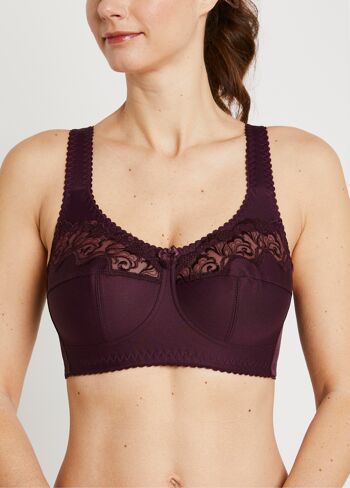 Soutien-gorge sans armatures tulle brodé - PRUNE 1