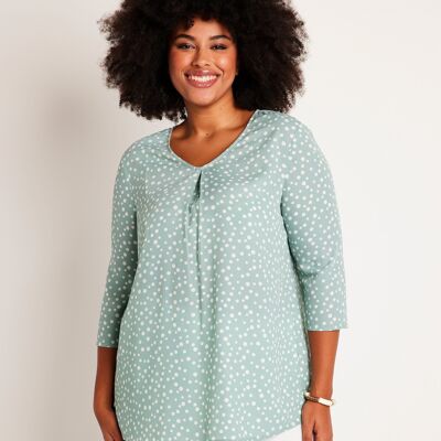 Mid-length loose pleated back tunic