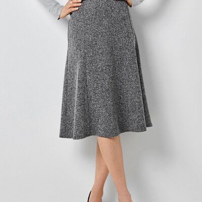 Jacquard knit flared skirt with elasticated waist