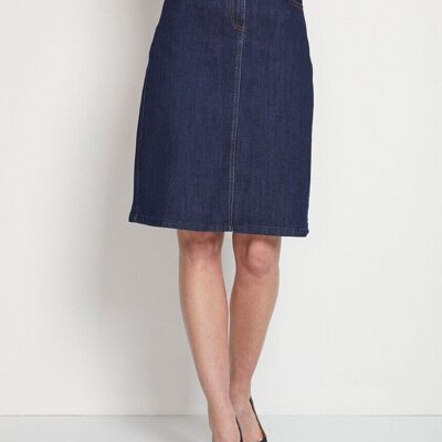 Gonna a trapezio in denim stretch