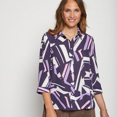 Long graphic print buttoned blouse