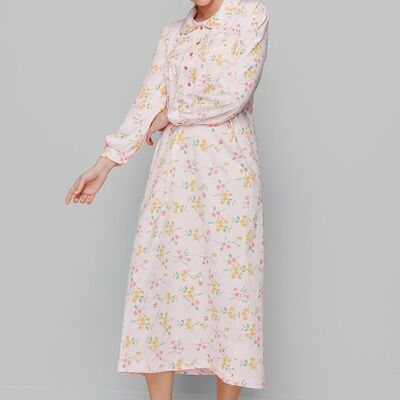 Long-sleeved printed nightgown