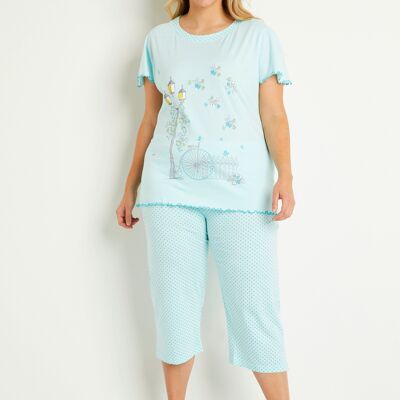 Pyjama court coton imprimé