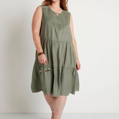 Short sleeveless dress with ruffles