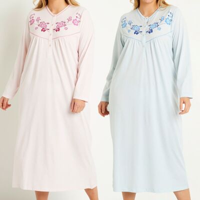 Long cotton nightgown - set of 2