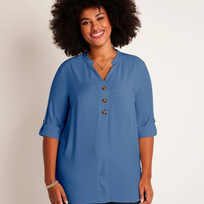 Loose long tunic with 3/4 sleeves