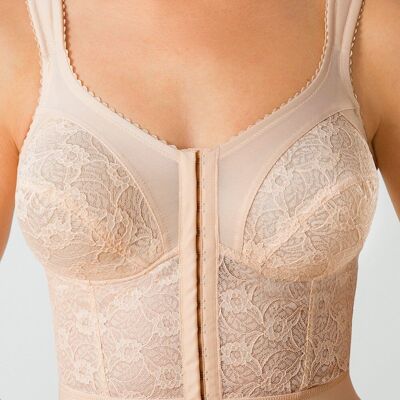 Bustier without underwire, hooking in front