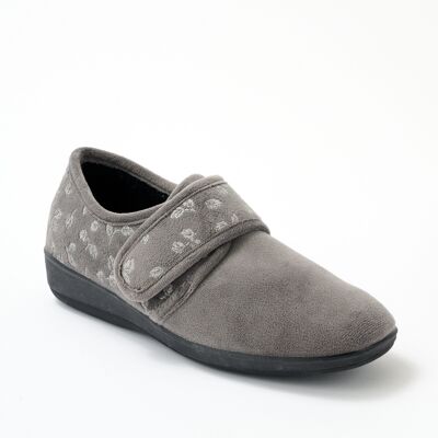 Velvety comfort wide derby slippers