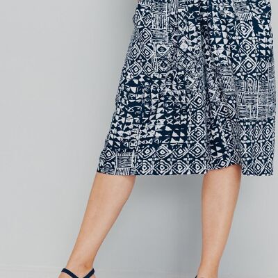 Printed elasticated waistband culottes