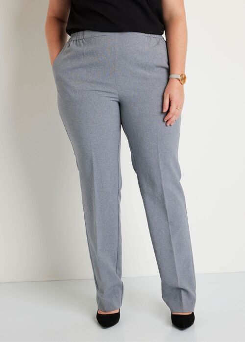 Pantalon droit ceinture semi-élastiquée