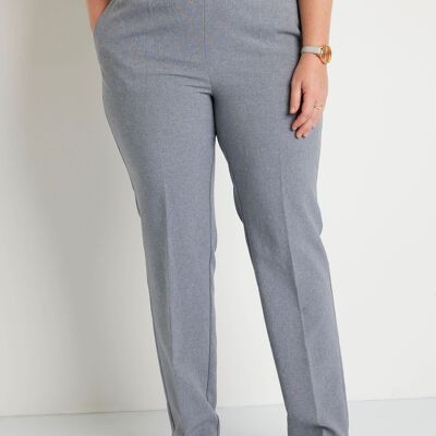 Straight pants with semi-elasticated waistband