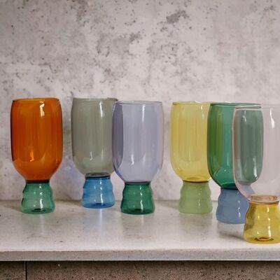 Color Glass Champagne Wine Goblet Cup