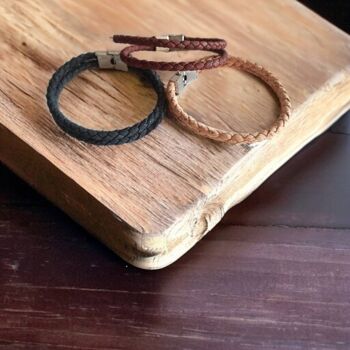 Bracelet en liège tressé Léo - Mode éthique et vegan homme 1