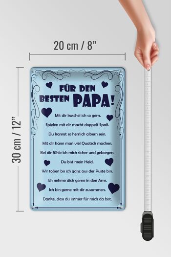 Plaque en tôle disant 20x30cm Pour le meilleur papa 4