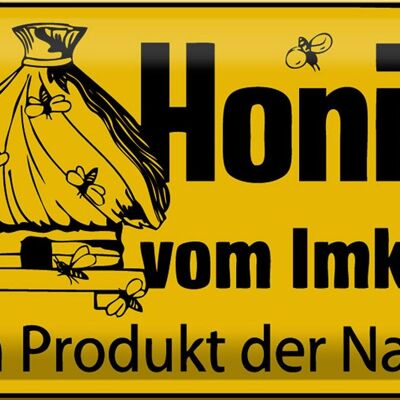 Blechschild Hinweis 30x20cm Honig vom Imker Naturprodukt