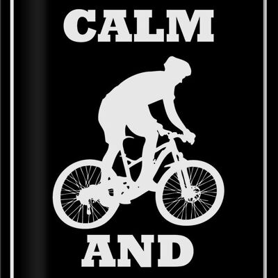 Targa in metallo con scritta Keep Calm and Bike On, 20x30 cm