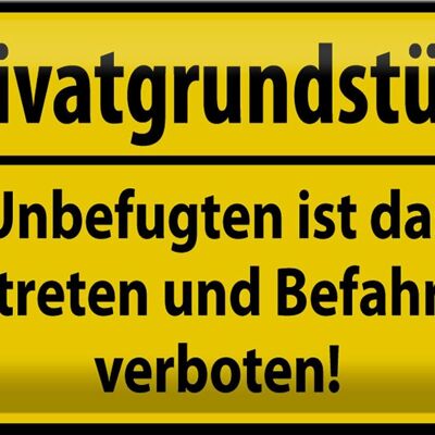 Blechschild Warnschild 30x20cm Privatgrundstück