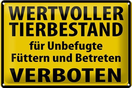 Blechschild Tiere 30x20cm füttern und betreten verboten