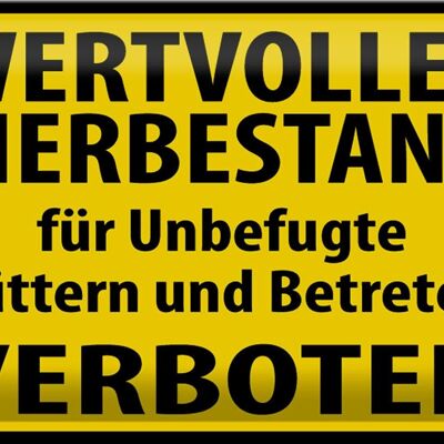 Blechschild Tiere 30x20cm füttern und betreten verboten