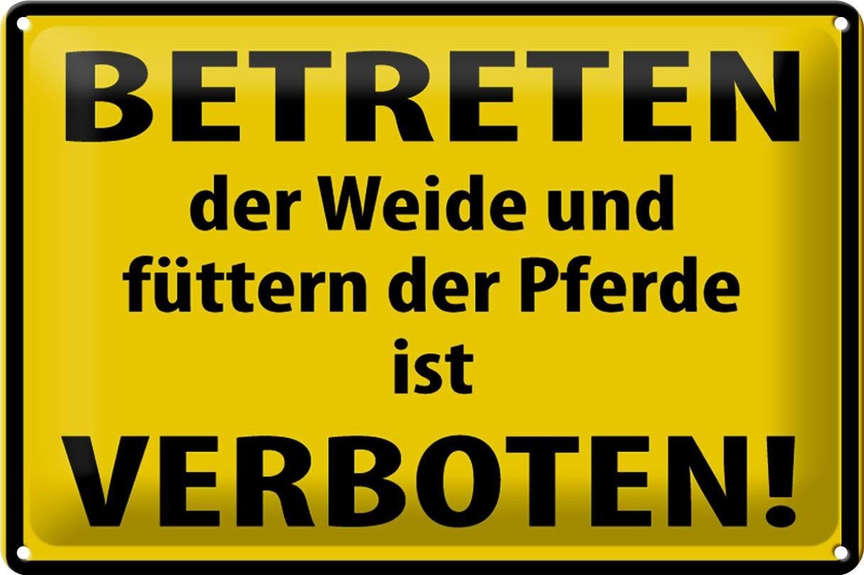 Targa in metallo cavalli 30x20 cm Divieto di ingresso al pascolo