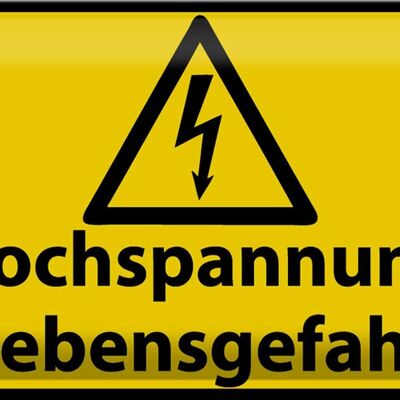 Blechschild Warnschild 30x20cm Hochspannung Lebensgefahr